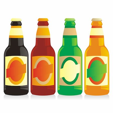 fully editable vector isolated bottles of different types of beer with labels Stock Photo - Budget Royalty-Free & Subscription, Code: 400-04649139