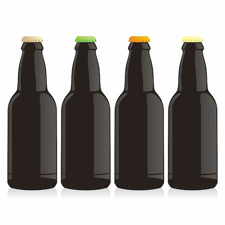 fully editable vector isolated bottles of different types of beer Stock Photo - Budget Royalty-Free & Subscription, Code: 400-04649145