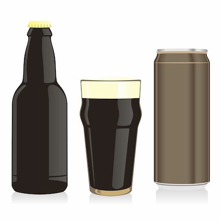 pilgrimartworks (artist) - fully editable vector isolated bottles and glasses of different types of beer Fotografie stock - Microstock e Abbonamento, Codice: 400-04649152