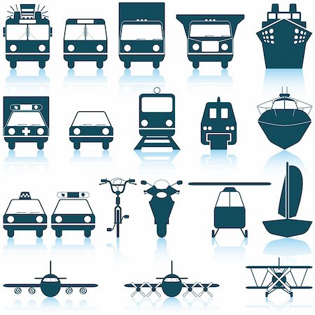simsearch:400-09137759,k - Transportation set of different vector web icons Stock Photo - Budget Royalty-Free & Subscription, Code: 400-04649350