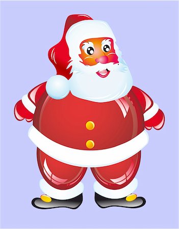 simsearch:400-04054280,k - Isolated Santa Claus Cartoon Style with red glossy dress Stock Photo - Budget Royalty-Free & Subscription, Code: 400-04649577