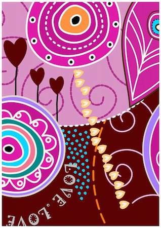 decorative fanny background with hearts Stock Photo - Budget Royalty-Free & Subscription, Code: 400-04649953