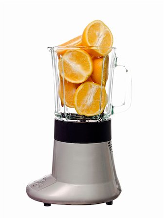 simsearch:640-03256844,k - Blender with oranges isolated on white background Stock Photo - Budget Royalty-Free & Subscription, Code: 400-04649999