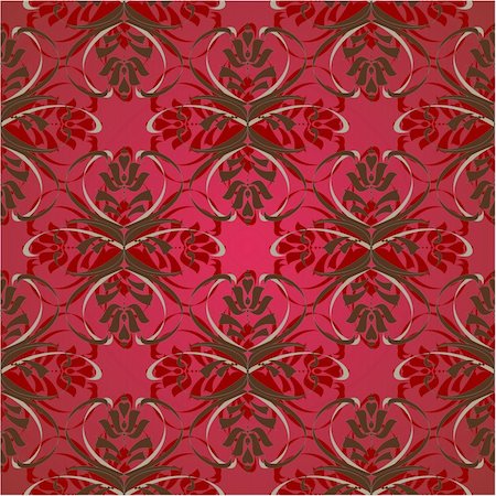 ornate repeat floral sample in red color Stock Photo - Budget Royalty-Free & Subscription, Code: 400-04640153