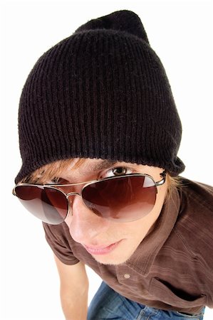 simsearch:400-05284316,k - young guy in sunglasses . Isolated over white. Stockbilder - Microstock & Abonnement, Bildnummer: 400-04640243