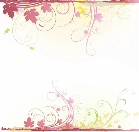 simsearch:400-07062285,k - Vector illustration of style Floral Decorative background Foto de stock - Royalty-Free Super Valor e Assinatura, Número: 400-04640285