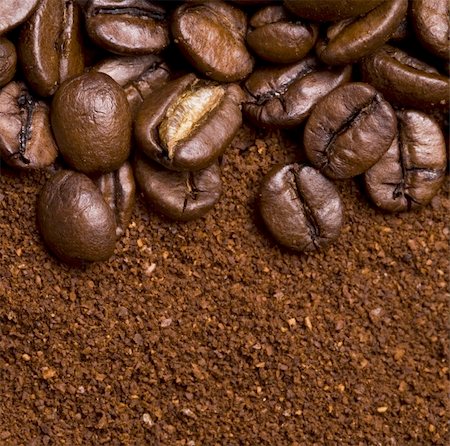 background from coffee grains and ground coffee Stock Photo - Budget Royalty-Free & Subscription, Code: 400-04640837