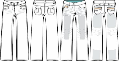ladies denim jeans (boyfriend cut) Stock Photo - Budget Royalty-Free & Subscription, Code: 400-04640896