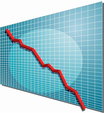 Financial line chart on grid background, going down Stock Photo - Budget Royalty-Free & Subscription, Code: 400-04640992