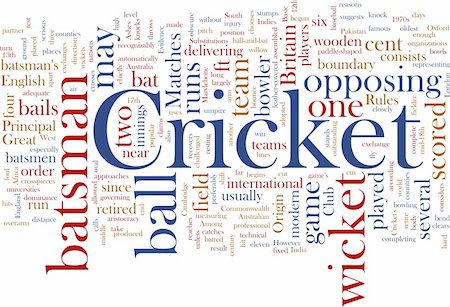 Word cloud concept illustration of Cricket sport Stock Photo - Budget Royalty-Free & Subscription, Code: 400-04641016