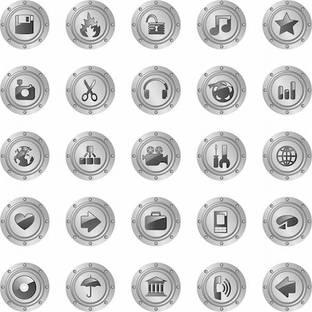 simsearch:400-04656121,k - set of metallic icons Photographie de stock - Aubaine LD & Abonnement, Code: 400-04641221