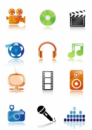 Simple multimedia icons Stock Photo - Budget Royalty-Free & Subscription, Code: 400-04641222