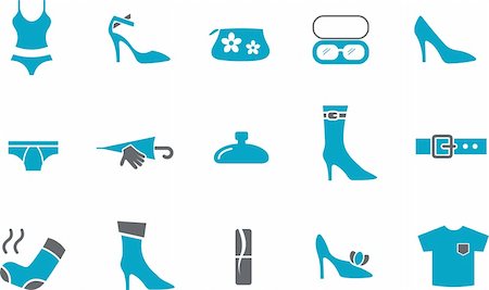 simsearch:400-07099649,k - Vector icons pack - Blue Series, clothing collection Foto de stock - Royalty-Free Super Valor e Assinatura, Número: 400-04641243