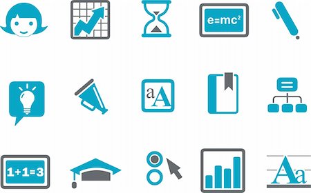 simsearch:400-08998245,k - Vector icons pack - Blue Series, learning collection Foto de stock - Super Valor sin royalties y Suscripción, Código: 400-04641259