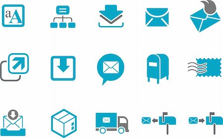 Vector icons pack - Blue Series, mailing collection Stock Photo - Budget Royalty-Free & Subscription, Code: 400-04641260