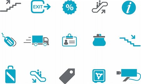 simsearch:400-08554585,k - Vector icons pack - Blue Series, mall collection Stock Photo - Budget Royalty-Free & Subscription, Code: 400-04641261