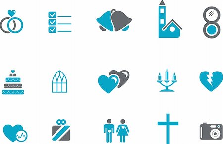 people icons bride and groom - Vector icons pack - Blue Series, wedding collection Stock Photo - Budget Royalty-Free & Subscription, Code: 400-04641276