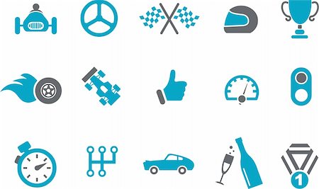 simsearch:400-04097123,k - Vector icons pack - Blue Series, racing collection Stock Photo - Budget Royalty-Free & Subscription, Code: 400-04641271