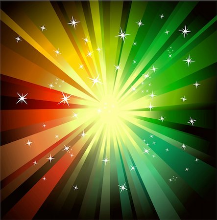 simsearch:400-04635516,k - Colorful Explosion of red and green raylights Stock Photo - Budget Royalty-Free & Subscription, Code: 400-04641323