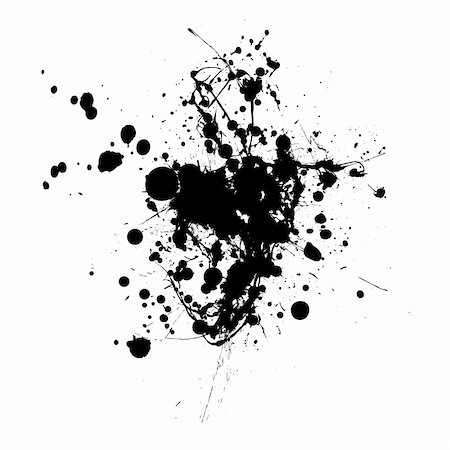 simsearch:400-04387465,k - Inky black splat with abstract shape and room to add text Photographie de stock - Aubaine LD & Abonnement, Code: 400-04641695