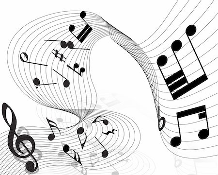 simsearch:400-04794837,k - Vector musical notes staff background for design use Stock Photo - Budget Royalty-Free & Subscription, Code: 400-04641918