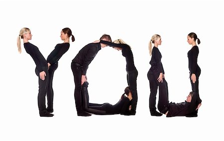 Group of people forming the word 'YOU', isolated on white background. Stock Photo - Budget Royalty-Free & Subscription, Code: 400-04641993