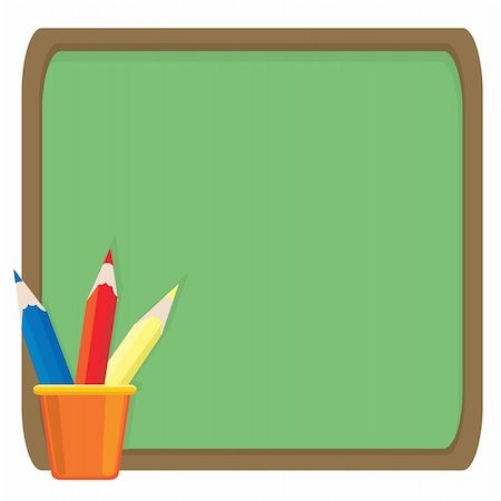 school black board clip art - Blackboard and cup full of colored pencils. Vector illustration Stock Photo - Budget Royalty-Free & Subscription, Code: 400-04642138