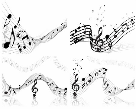 simsearch:400-08196927,k - Vector musical notes staff background for design use Stock Photo - Budget Royalty-Free & Subscription, Code: 400-04642166