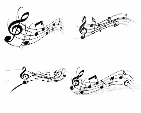 simsearch:400-08196927,k - Vector musical notes staff background for design use Stock Photo - Budget Royalty-Free & Subscription, Code: 400-04642167