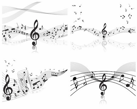 Vector musical notes staff background for design use Stock Photo - Budget Royalty-Free & Subscription, Code: 400-04642163