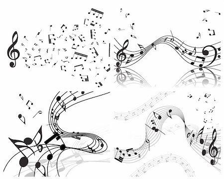 Vector musical notes staff background for design use Stock Photo - Budget Royalty-Free & Subscription, Code: 400-04642277