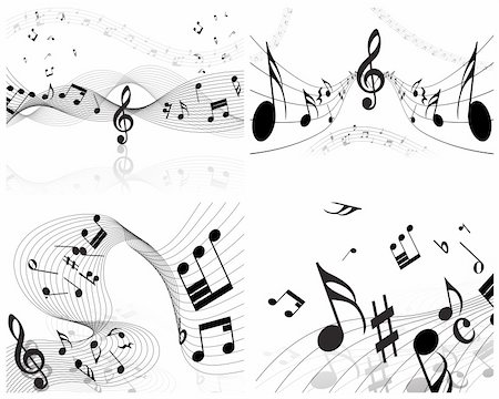 simsearch:400-08196927,k - Vector musical notes staff background for design use Stock Photo - Budget Royalty-Free & Subscription, Code: 400-04642278
