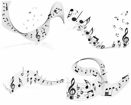 simsearch:400-08196927,k - Vector musical notes staff background for design use Stock Photo - Budget Royalty-Free & Subscription, Code: 400-04642280