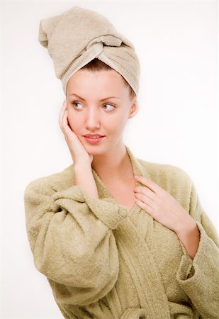 girl is in a dressing-gown Stock Photo - Budget Royalty-Free & Subscription, Code: 400-04642294