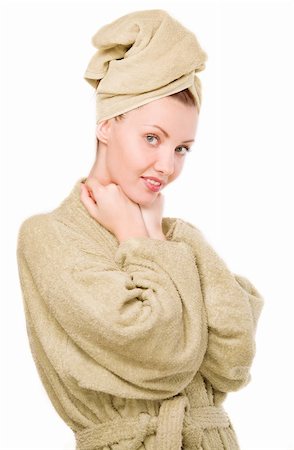 girl is in a dressing-gown Stock Photo - Budget Royalty-Free & Subscription, Code: 400-04642299