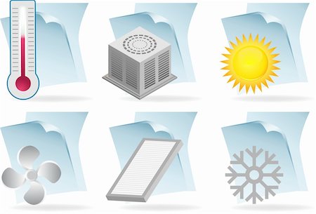 simsearch:400-08572073,k - Set of six 3D air conditioner related document themed icons. Stock Photo - Budget Royalty-Free & Subscription, Code: 400-04642505