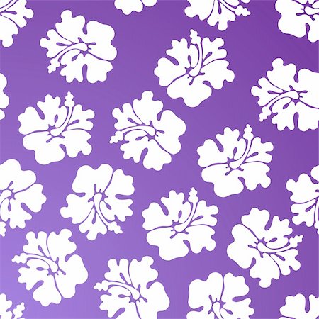 A repeating wallpaper pattern - purple hibiscus. Foto de stock - Super Valor sin royalties y Suscripción, Código: 400-04642548