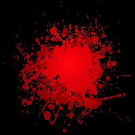 abstract blood red ink splat with black background and copyspace Stock Photo - Budget Royalty-Free & Subscription, Code: 400-04642604