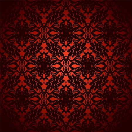 bright red and black abstract floral inspired wallpaper background Stock Photo - Budget Royalty-Free & Subscription, Code: 400-04642605