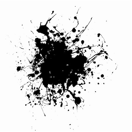 simsearch:400-04387465,k - black ink splat abstract white background with copyspace Photographie de stock - Aubaine LD & Abonnement, Code: 400-04642614