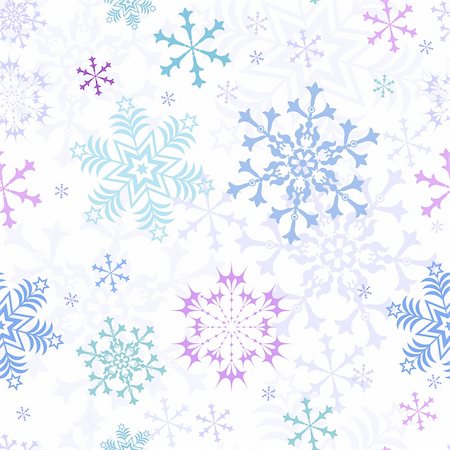 Abstract christmas seamless white pattern with snowflakes (vector) Stock Photo - Budget Royalty-Free & Subscription, Code: 400-04642641