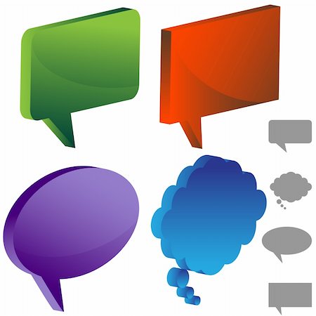 simsearch:400-04646511,k - Set of 3D multiple chat icons. Photographie de stock - Aubaine LD & Abonnement, Code: 400-04642747