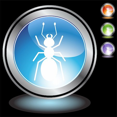 A set of 3D icon buttons in silver chrome - ant. Stock Photo - Budget Royalty-Free & Subscription, Code: 400-04642797