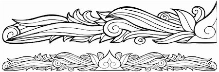 Detailed hand drawn banner with curling wind shapes. Foto de stock - Super Valor sin royalties y Suscripción, Código: 400-04642834