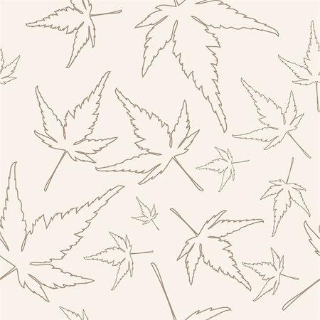 Maple leafs texture outline drawing - autumn seamless pattern Stock Photo - Budget Royalty-Free & Subscription, Code: 400-04642988