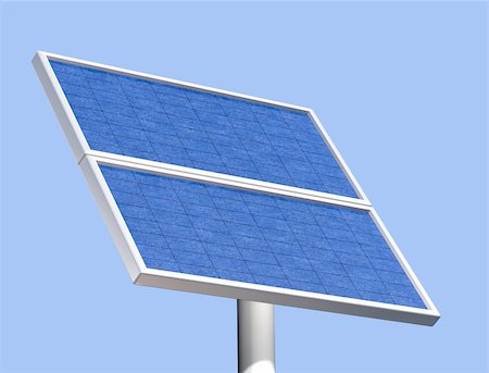 simsearch:400-06853280,k - Illustration of a solar panel on a clear summer day Stock Photo - Budget Royalty-Free & Subscription, Code: 400-04643092