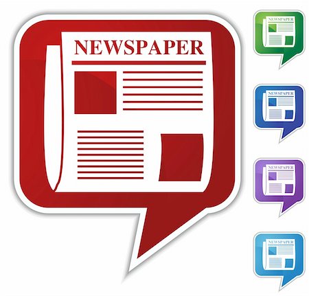 simsearch:400-04657894,k - Set of speech bubble style icons - newspaper. Stock Photo - Budget Royalty-Free & Subscription, Code: 400-04643135
