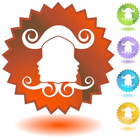 famous people reading - Set of 3D zodiac label icons - Gemini. Stock Photo - Budget Royalty-Free & Subscription, Code: 400-04643253