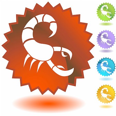 famous people reading - Set of 3D zodiac label icons - Scorpio. Stock Photo - Budget Royalty-Free & Subscription, Code: 400-04643277