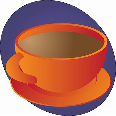 simsearch:400-04468658,k - Cup of coffee in round orange cup Stock Photo - Budget Royalty-Free & Subscription, Code: 400-04643796